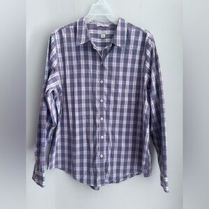 L.L Bean Men's Wrinkle-Free Kennebunk Sport Shirt, Traditional Fit Check Sz XL